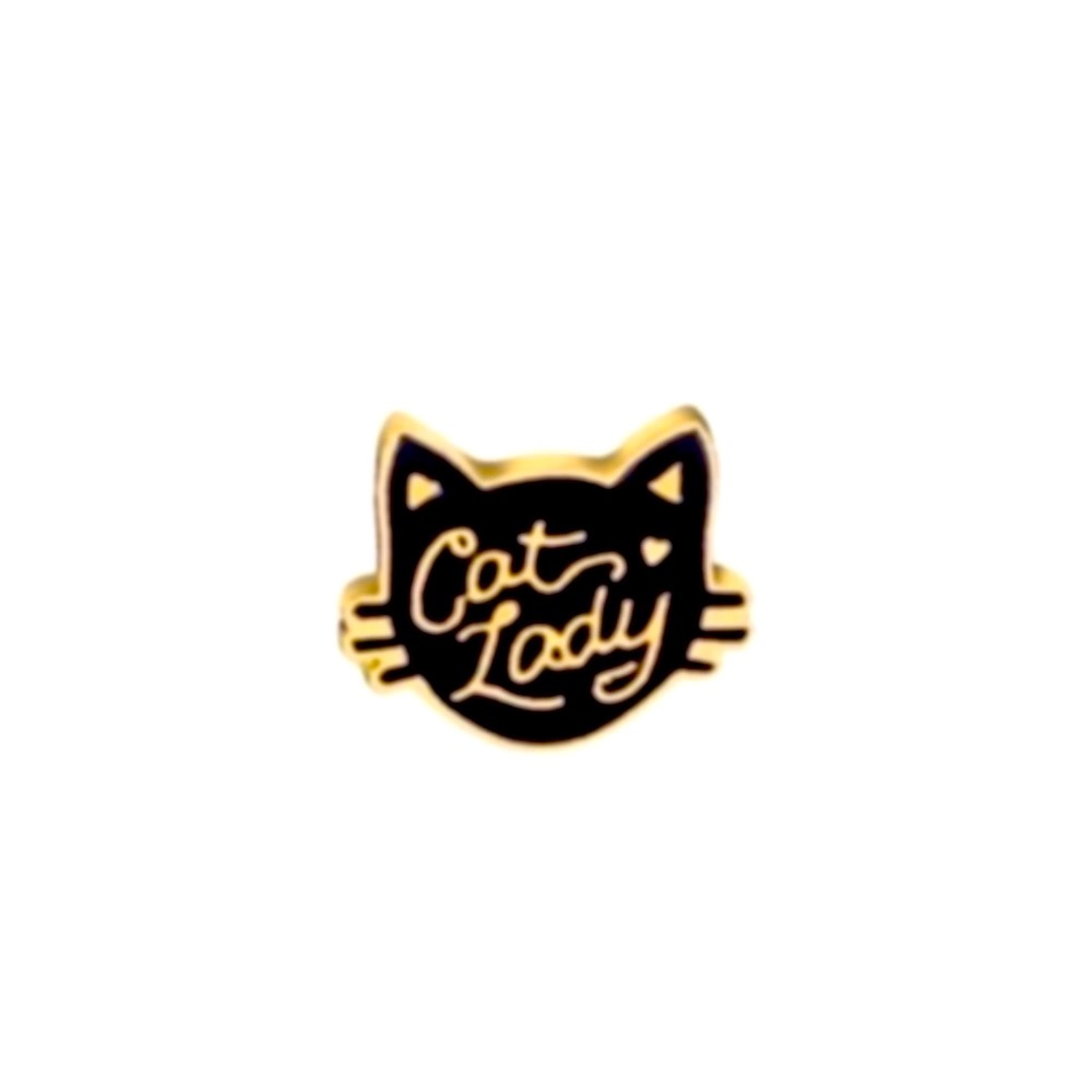 NEW Cat Lady Metal Pin